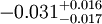 -0.031^{+0.016}_{-0.017}