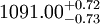 1091.00^{+0.72}_{-0.73}